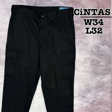 CiNTAS 카고 팬츠 워크 블랙 블랙 W34 L32 USA 구제 의류