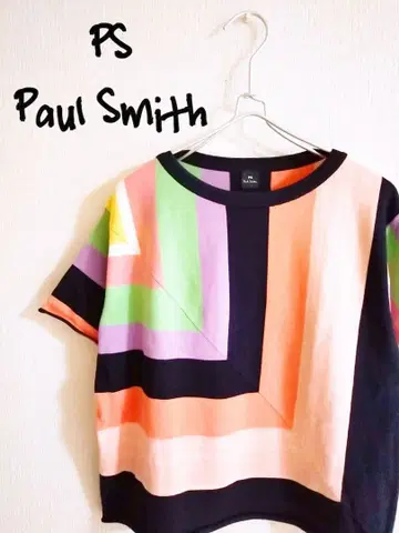 D222225 PS Paul Smith 멀티 컬러 스퀘어 반팔 티셔츠
