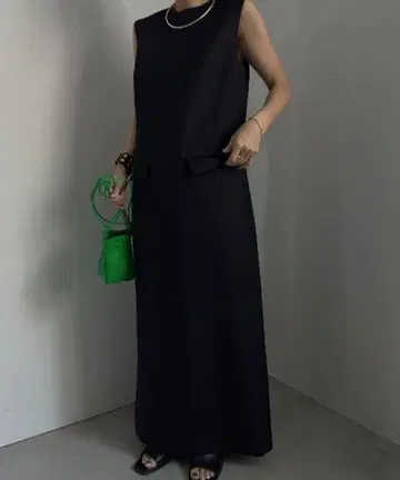 Ameri I LINE CLASSIC DRESS 블랙 S사이즈