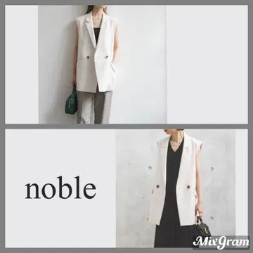 [새상품급] NOBLE 롱 벤트 베스트 화이트