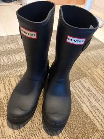 HUNTER 오리지널 쇼트 레인부츠 블랙 UK5