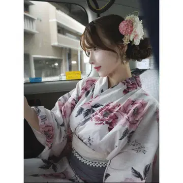 [새상품] 그레일 GRL 모란 패턴 유카타 세트 [tu1943] 핑크