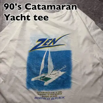 90s ZEN 카타마란 요트 티셔츠 싱글 빈티지