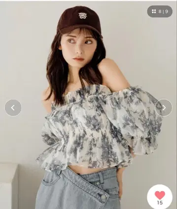 snidel 개더 오프숄더 블라우스