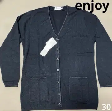 새상품 enjoy 블랙 가디건 L 사이즈 사무복 크림슨 enjoy 가디건