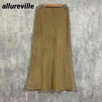 allureville 알아바일 페이크 스웨이드 롱 스커트 일본제