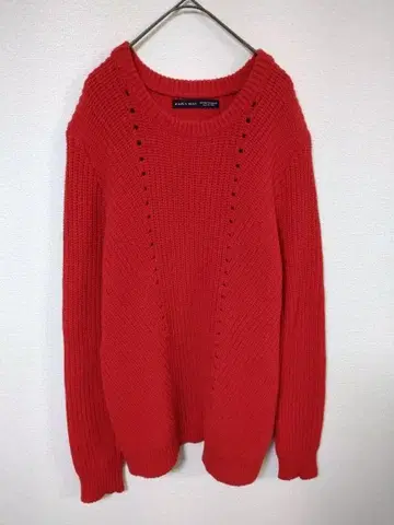 자라 ZARA MAN 니트 스웨터 남성용 M 빨간색 면 100% U넥