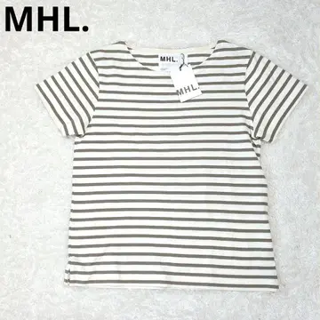 택 포함 새상품 MHL. 마가렛호웰 보더 반팔 T셔츠 II 그레이지
