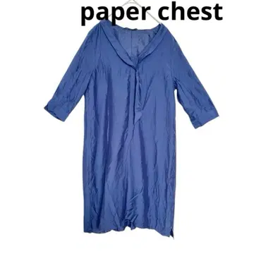paper chest 멜로즈 7부 소매 원피스 네이비 F 광택 레이온 고급