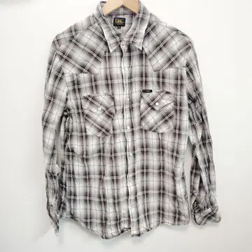 XL 사이즈 Lee 웨스턴 셔츠 브라운 그레이 옴브레 체크