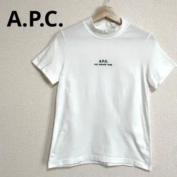 A.P.C. 아페쎄 로고 자수 하이넥 티셔츠 화이트 S 반팔