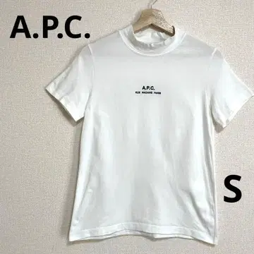 A.P.C. 아페쎄 로고 자수 하이넥 티셔츠 화이트 S 반팔