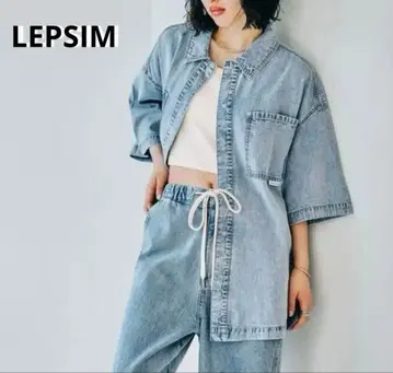 LEPSIM 데님 BIG 셔츠 프리 사이즈 라이트 블루