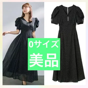 [ 새상품급 ] frayid 퍼프 슬리브 도트 원피스 블랙
