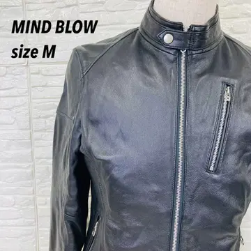 새상품급 마인드 브로우 양가죽 싱글 라이더 자켓 블랙 M 천연 가죽