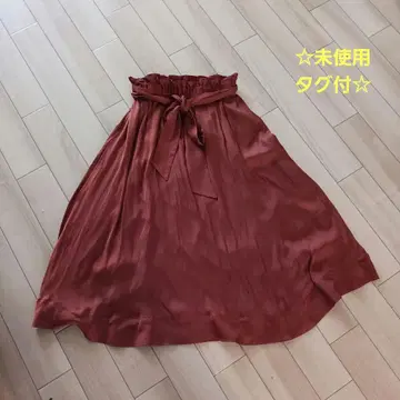 미사용 택 포함 [ Mira Owen 롱 플레어 스커트 브라운 ]