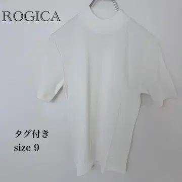 택 포함 로지카 ROGICA 반팔 리브 하이넥 티셔츠 화이트 M 9호