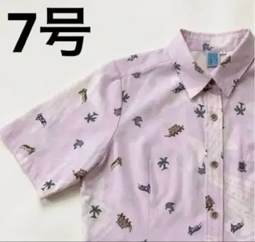 [ 7호 ] 오키나와 이야기 카리유시 의류 아로하 셔츠 반팔 셔츠 핑크 징베상어