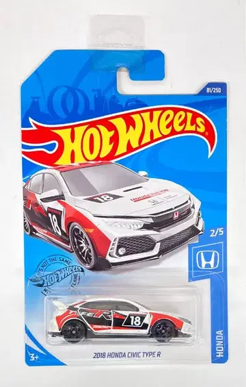 MATTEL HOTWHEELS 혼다 2/5 HOTWHEELS 2018 혼다 시빅 타입 R #18 81/250