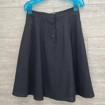 MARGARET HOWELL 울 100% 플레어 스커트 블랙