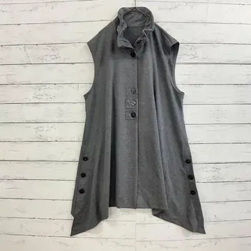 ACROSS AR 튜닉 베스트 지레 그레이 변형 XL 상당 체형 커버