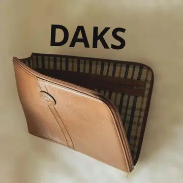 DAKS 클러치백 서류 케이스 비즈니스 케이스 백 가죽 브라운