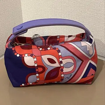 Emilio Pucci 기하학 패턴 핸들 포함 파우치