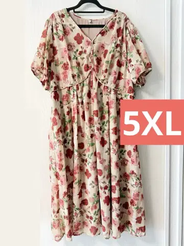 [ 6L ] [ 5XL ] 여성용 원피스 빅 사이즈 빨간색
