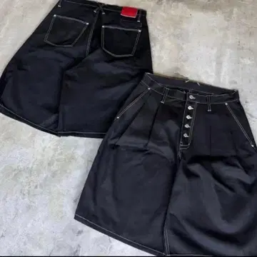 BELVET 숏팬츠 블랙 화이트 스티치