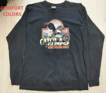 COMFORT COLORS 독수리 애니멀 롱티 블랙 XL 빅 사이즈 구제 의류