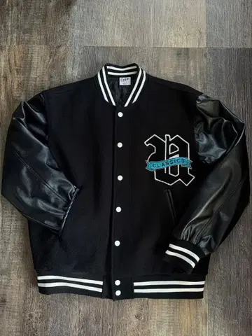 Union originals 바시티 자켓 블랙