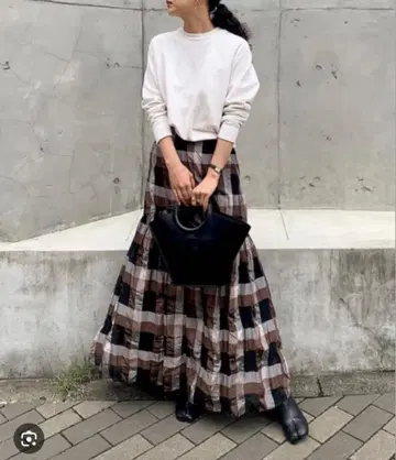 TODAYFUL Chambray Check Skirt*36