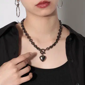 PAGEBOY 하트 만텔 목걸이 3 체인 목걸이