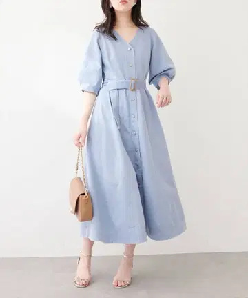 스트레치 데님 벨트 원피스 natural couture 여름 원피스