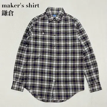 Maker's Shirt 가마쿠라 체크 무늬 긴팔 셔츠 7 사이즈 일본제