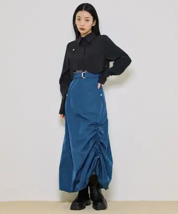 [유나이티드 도쿄] 롱 슬리브 벌룬 원피스 벨트 포함 사이즈 2