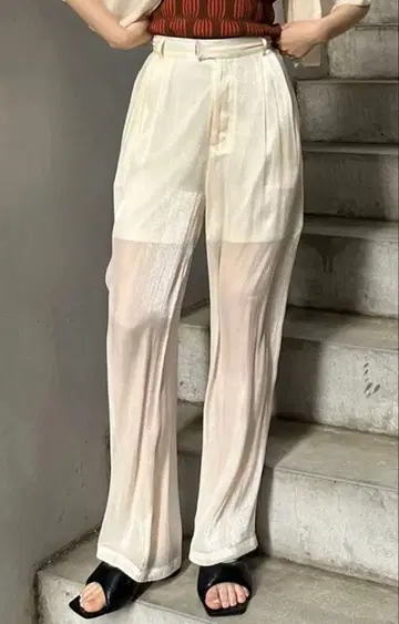 MURUA 시어 와이드 팬츠 아이보리
