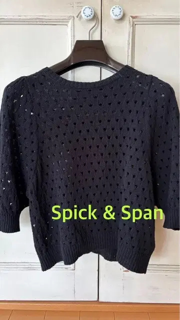 Spick & Span 니트 반팔 블랙