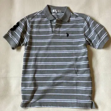 U.S. POLO ASSN. 피케 셔츠 그레이 보더 M 사이즈