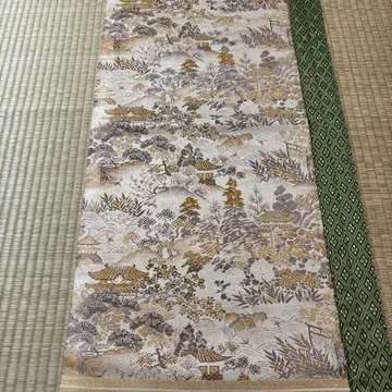 마루오비 산수 풍경 문양 금실 은실 포멀