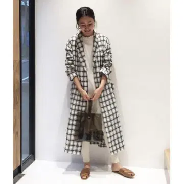 TODAYFUL 체크 러프 가운 심플 셔츠 아우터 얇은 소재 가을