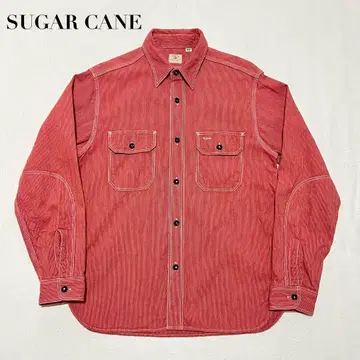 SUGAR CANE 진 코드 워크 셔츠 SC25511 레드 M