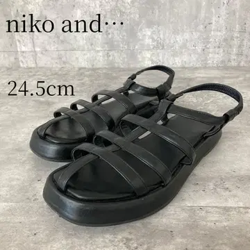 니코앤드 스트랩 샌들 24.5cm 블랙 글루카 내로우 여성용