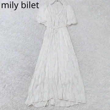 미라이비렛 카슈쿨 원피스 허리 마크 티어드 아이보리