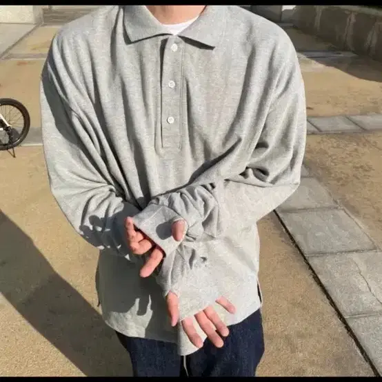 [FREE]TOVN투븐 핸드워머 그레이 피케셔츠 새상품