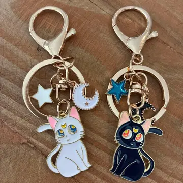[미사용 새상품] 세일러문/루나/아르테미스/고양이 키링 2개 세트