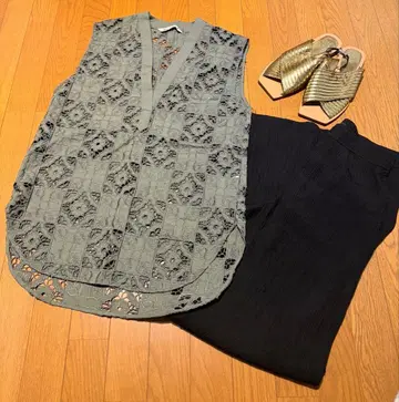 ZARA 슬리브리스 상의 & 팬츠 셋업 + 샌들