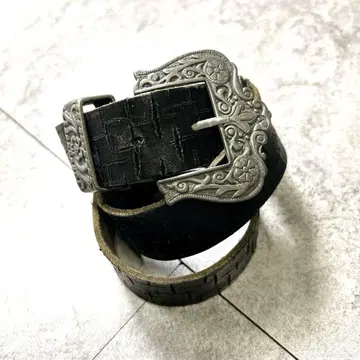 00s [ archive ] cross leather belt/y2k/swag/