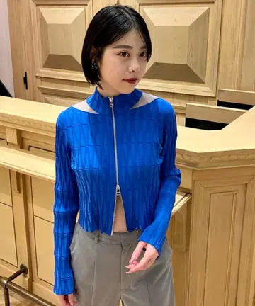 ray beams 시어 숄더 지퍼 가디건