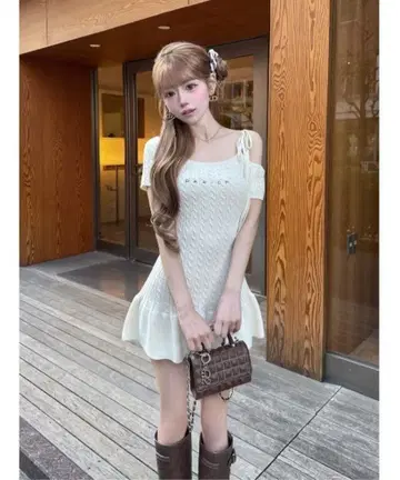 Darich 케이블 니트 미니 원피스
